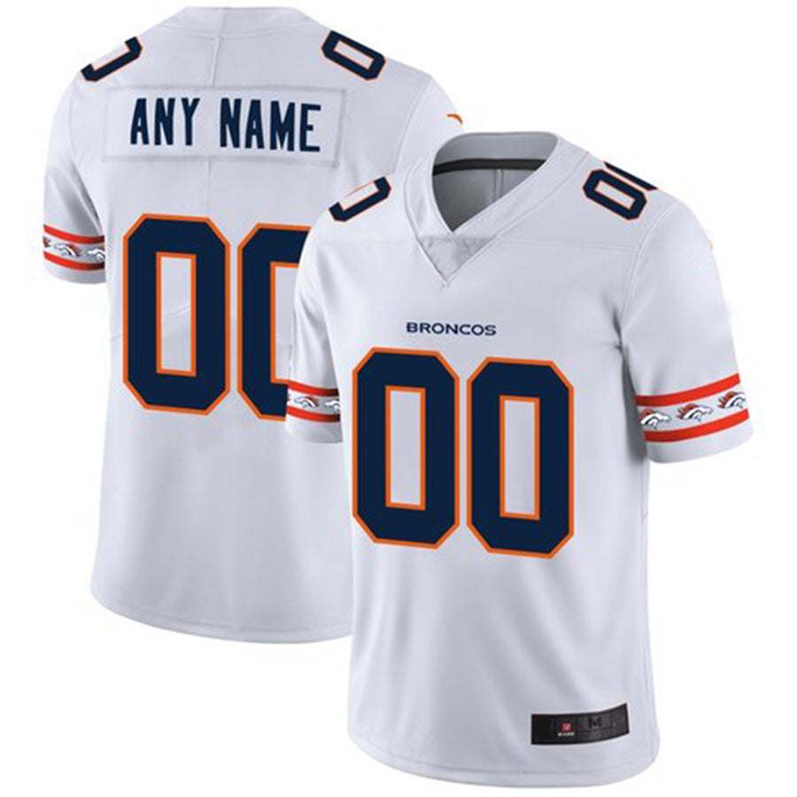 Custom1 Denver Broncos White Team Logo Vapor Limited Jersey1 Stitched Jersey1 American Football Jerseys