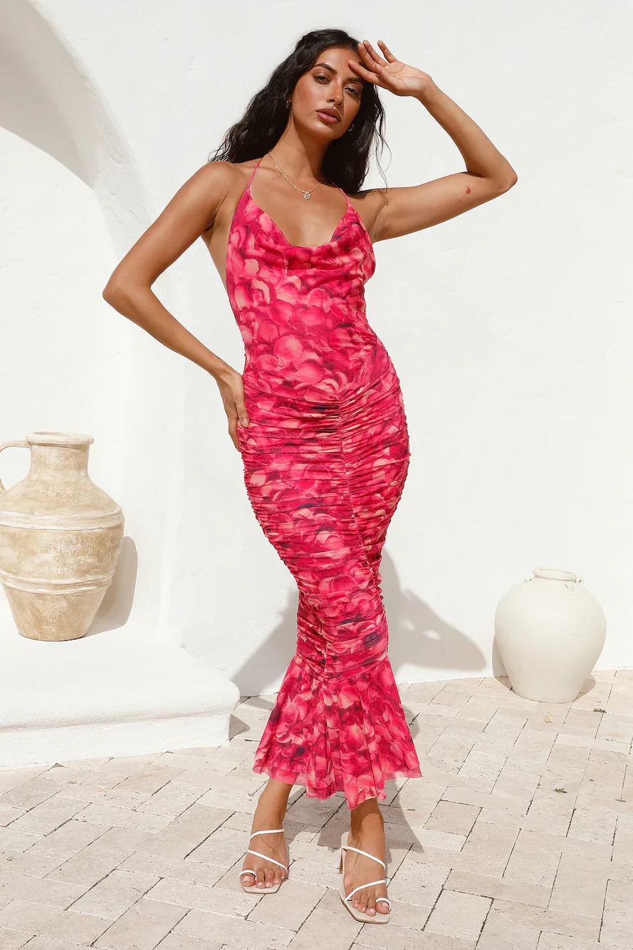 Feeling Joy Midi Dress Red