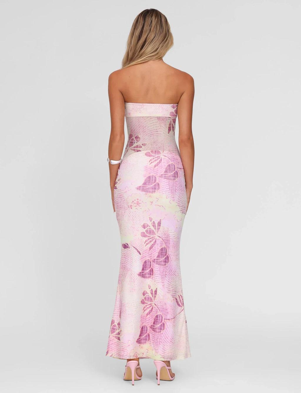 MORGAN MESH DRESS - GRUNGE FLORAL MAGENTA