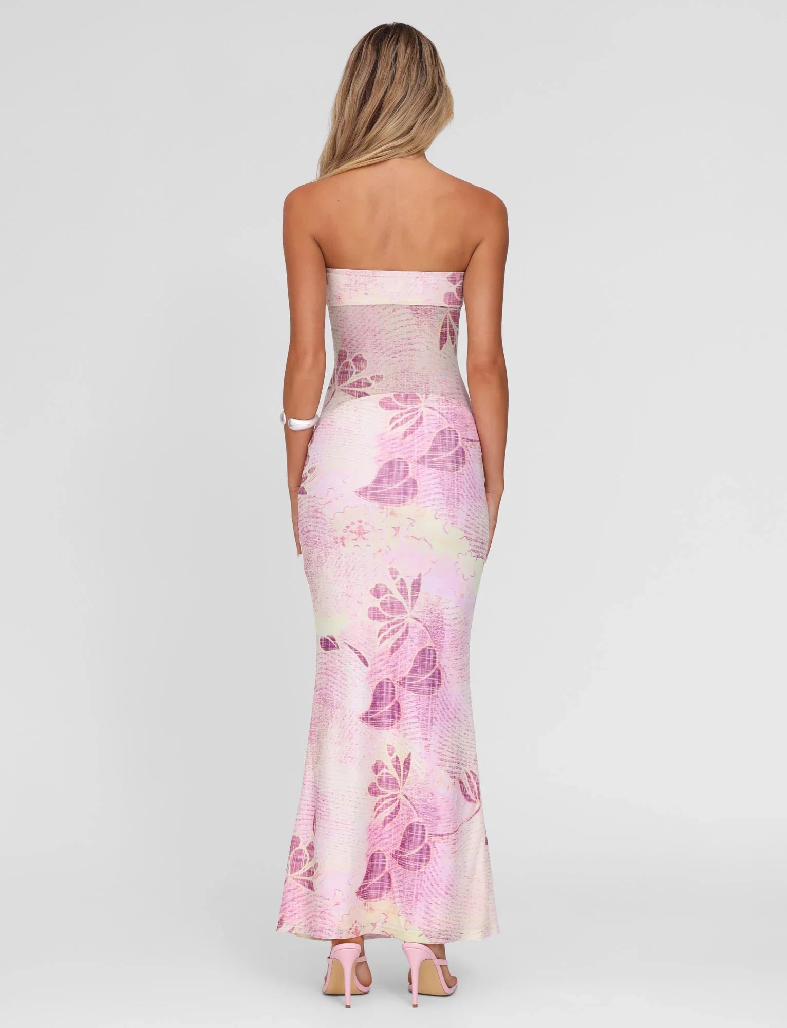 MORGAN MESH DRESS - GRUNGE FLORAL MAGENTA