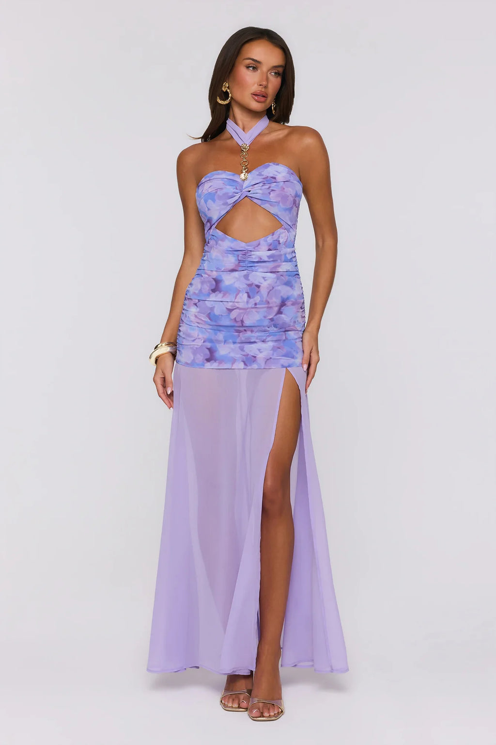 Lilac Whisper Halter Maxi Dress Lilac