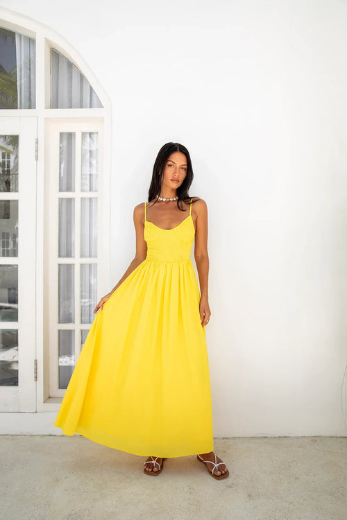 Blushing Lovers Maxi Dress Yellow