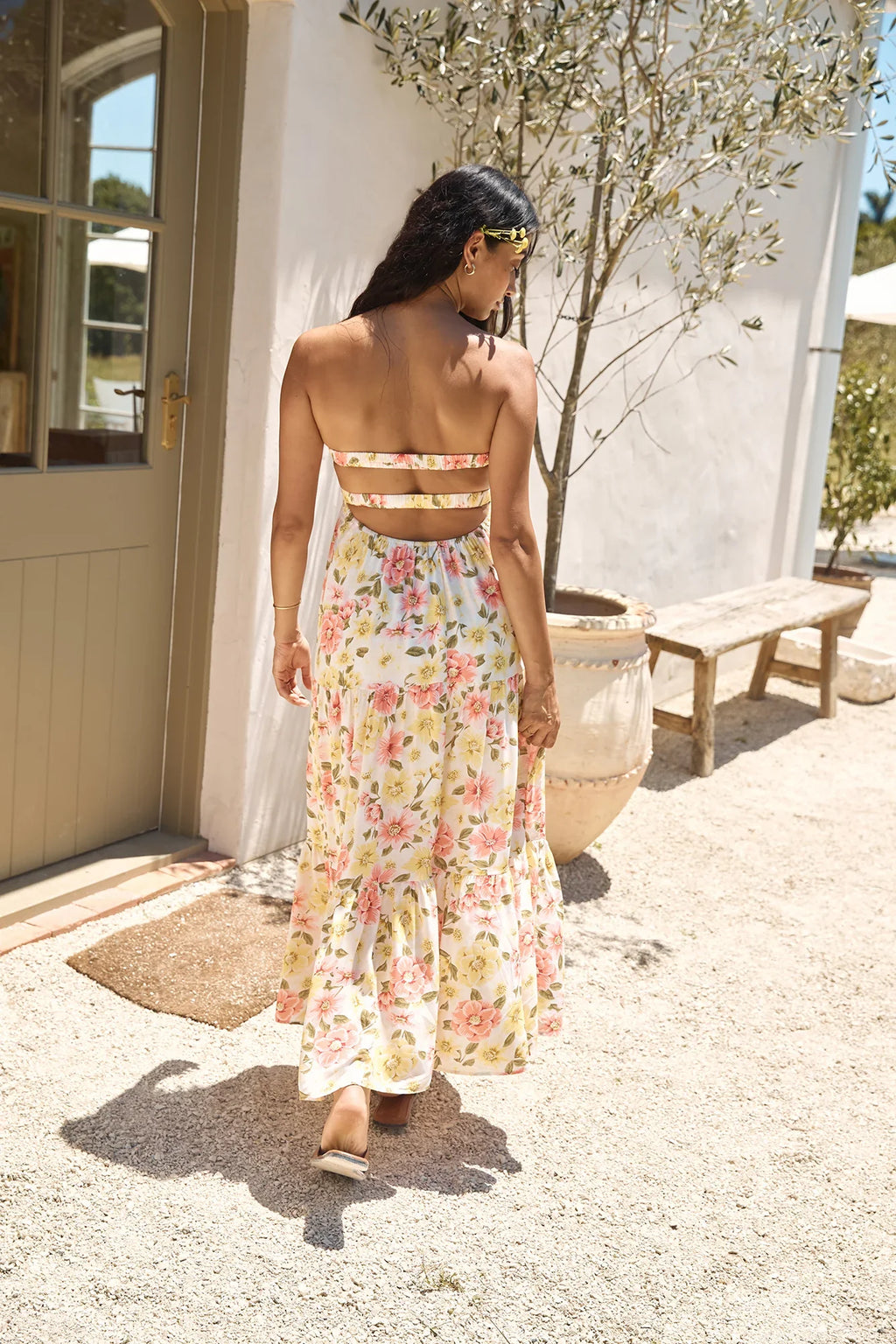 Field Wanderer Strapless Maxi Dress Yellow