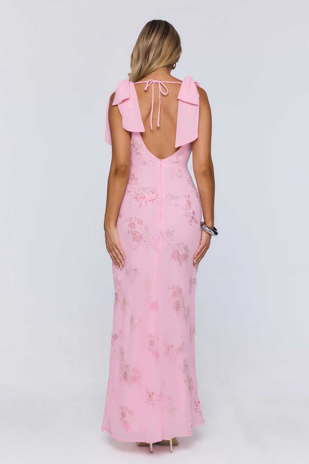 Soft Icon Energy Embellished Maxi Dress Pink