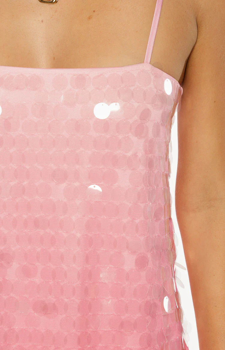 Sansone Pink Ombre Sequin Mini Dress
