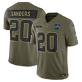 Men's Detroit Lions Barry Sanders Nike Olive 2025 Salute to Service Retired Limited Jersey