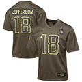 Youth Minnesota Vikings Justin Jefferson Nike Olive 2025 Salute to Service Game Jersey