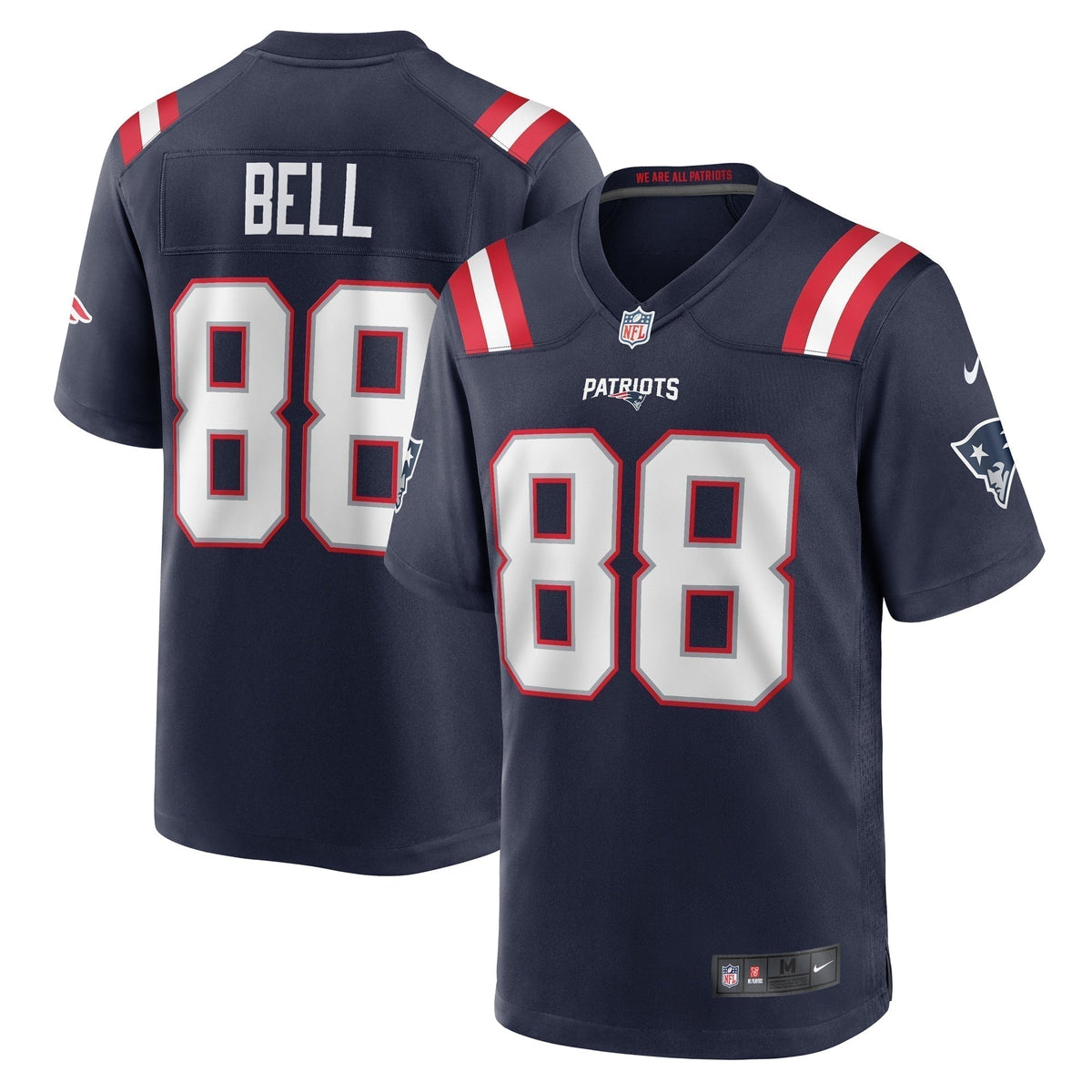 Jaheim Bell New England Patriots Nike  Game Jersey -  Navy
