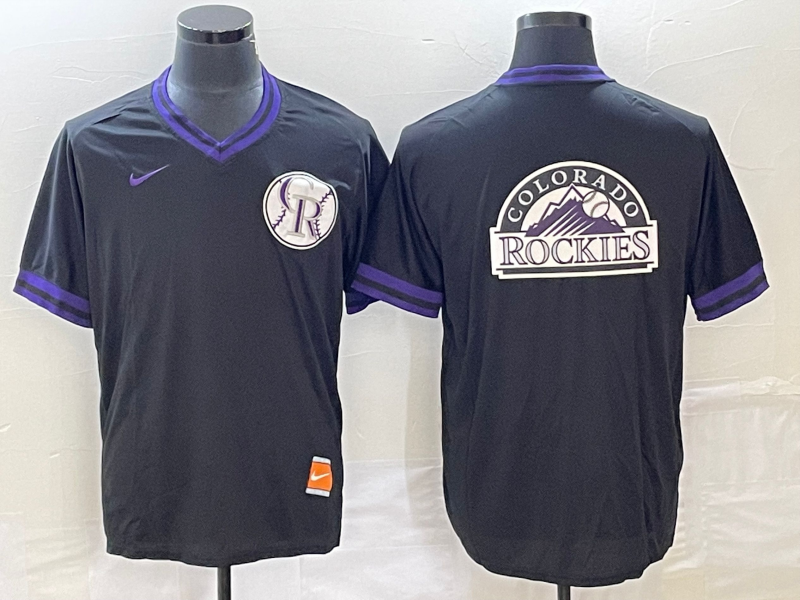 Men's Colorado Rockies Black Alternate Replica Team Jersey1