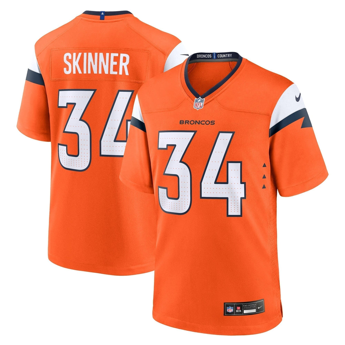 JL Skinner Denver Broncos Nike Team Game Jersey -  Orange