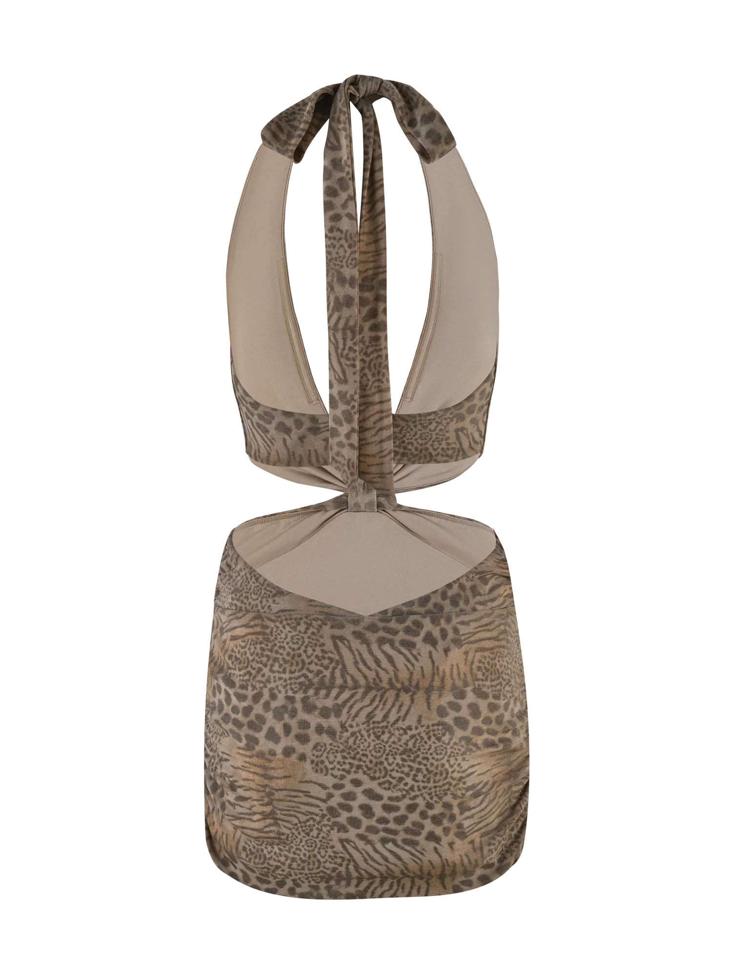 EVANGELINE MINI DRESS - NEUTRAL TIGER
