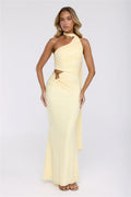 Pretty Whisper Halter Mesh Maxi Dress Yellow