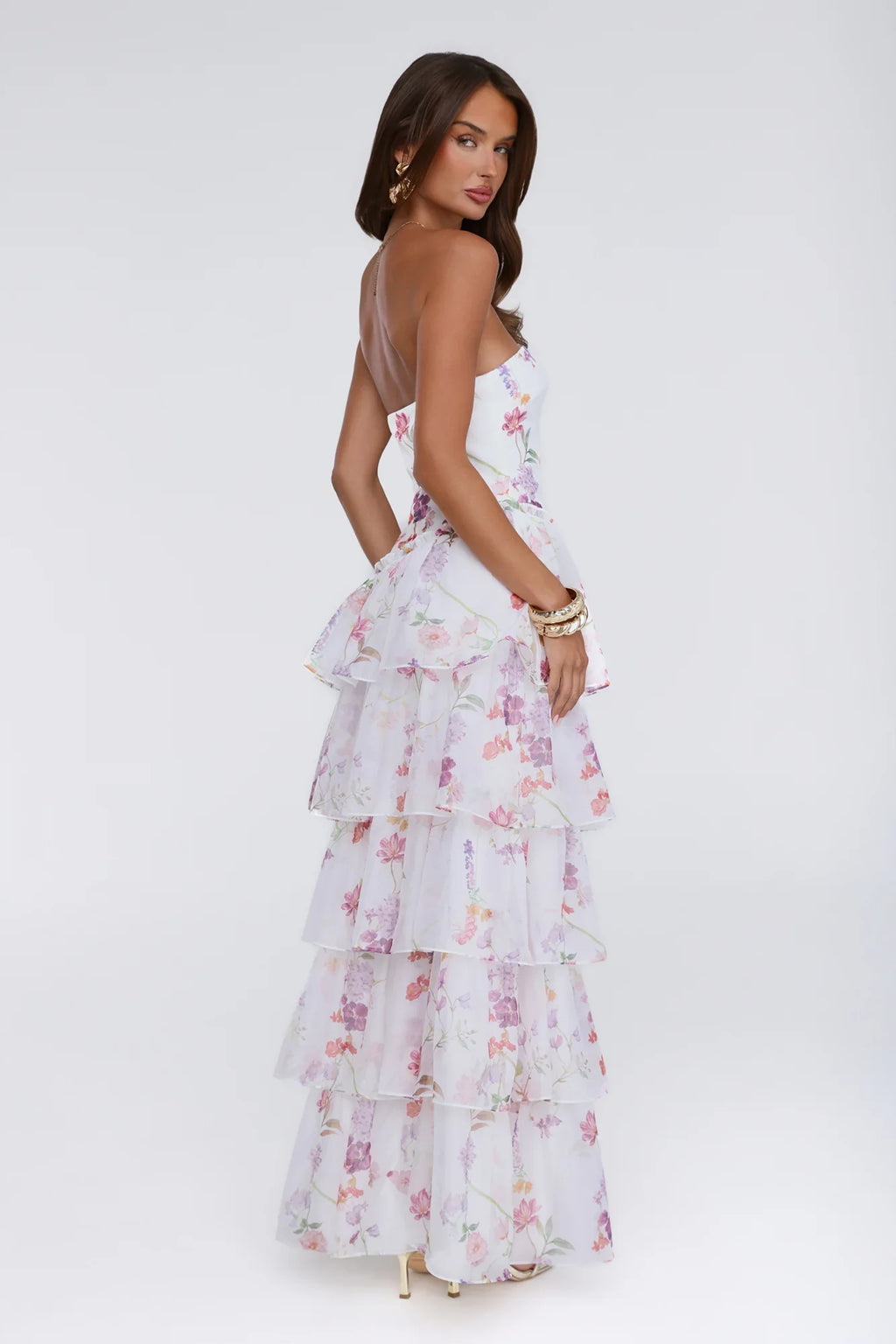 Styled For Sunshine Strapless Maxi Dress White
