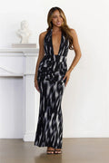 Statement Hour Knit Halter Maxi Dress Multi