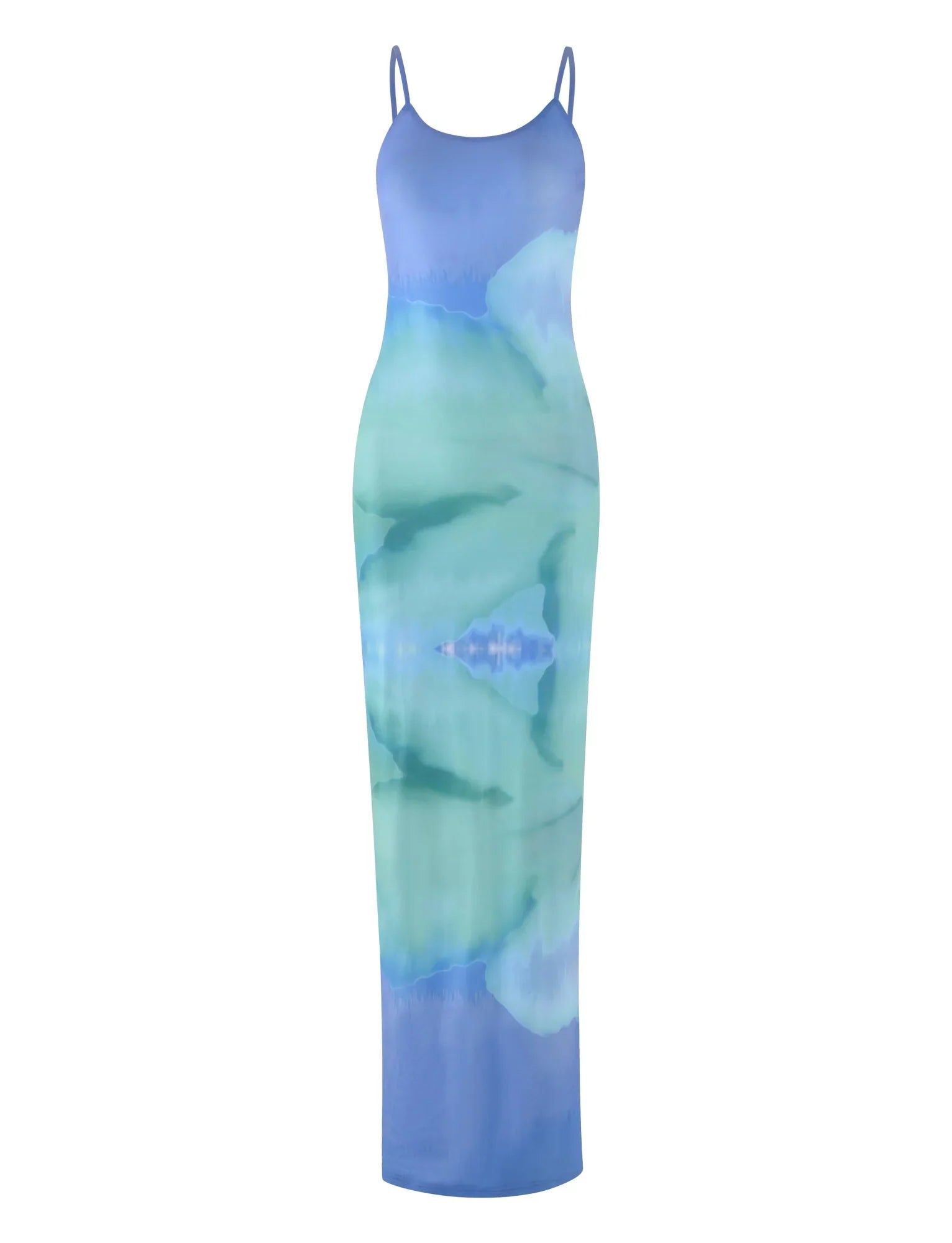 ARDON MAXI DRESS - BLUE : MACRO FLORAL : BLUE HIBISCUS