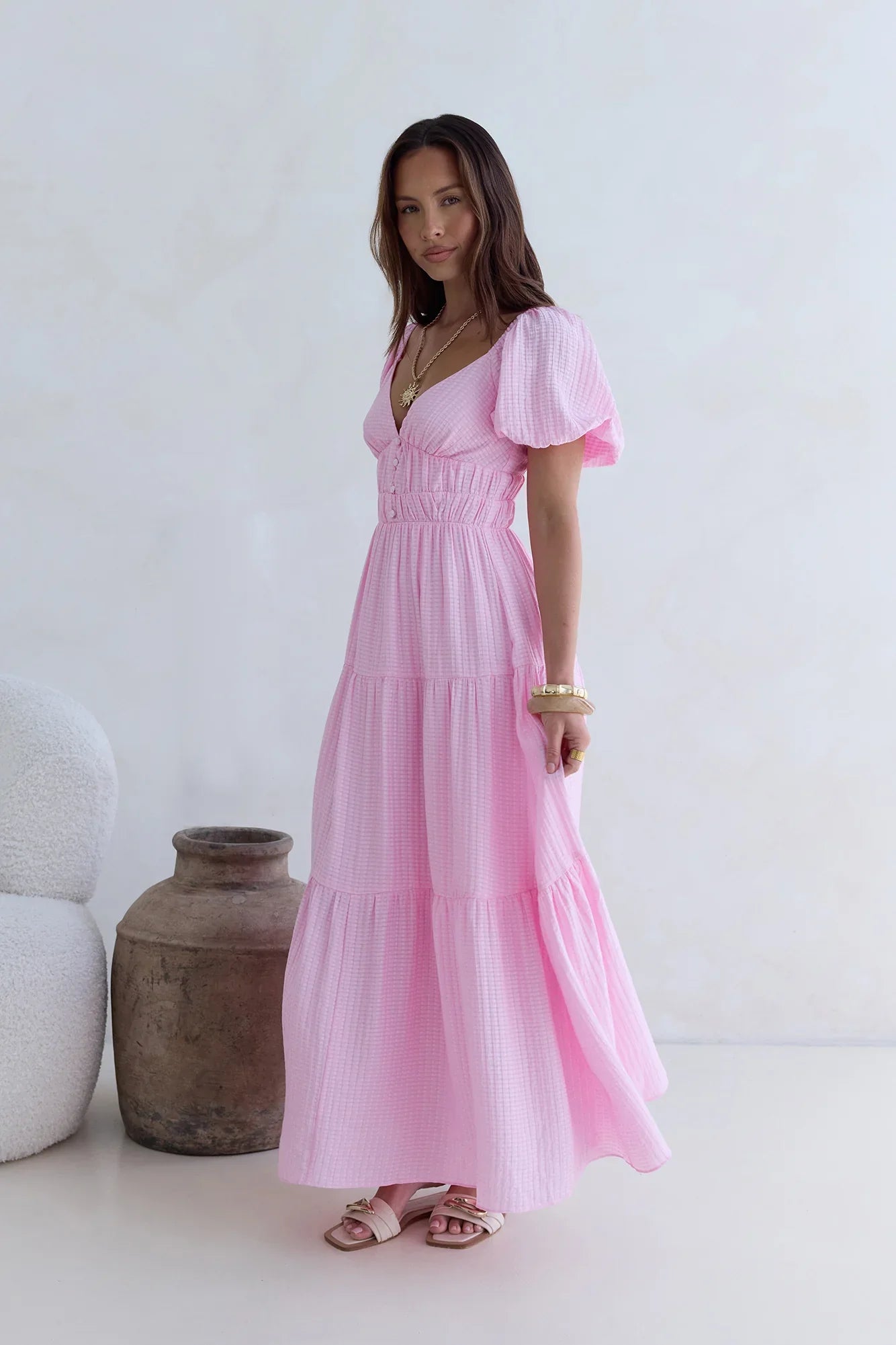 Butterfly Wings Maxi Dress Pink