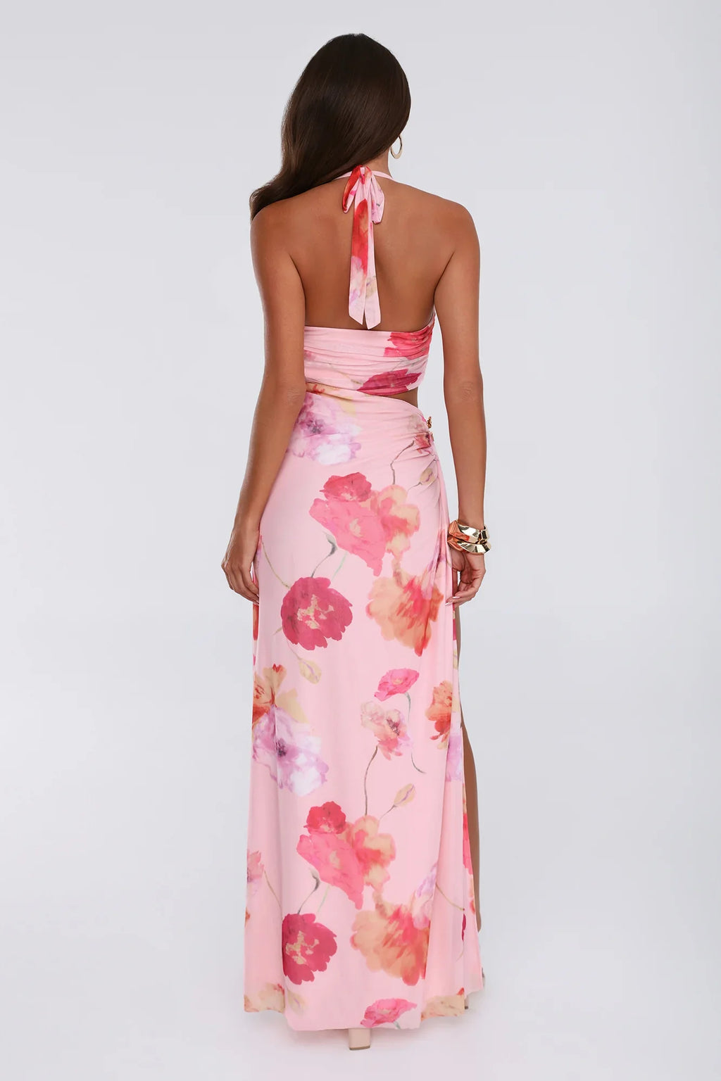 Sunrise To Spotlight Halter Maxi Dress Pink