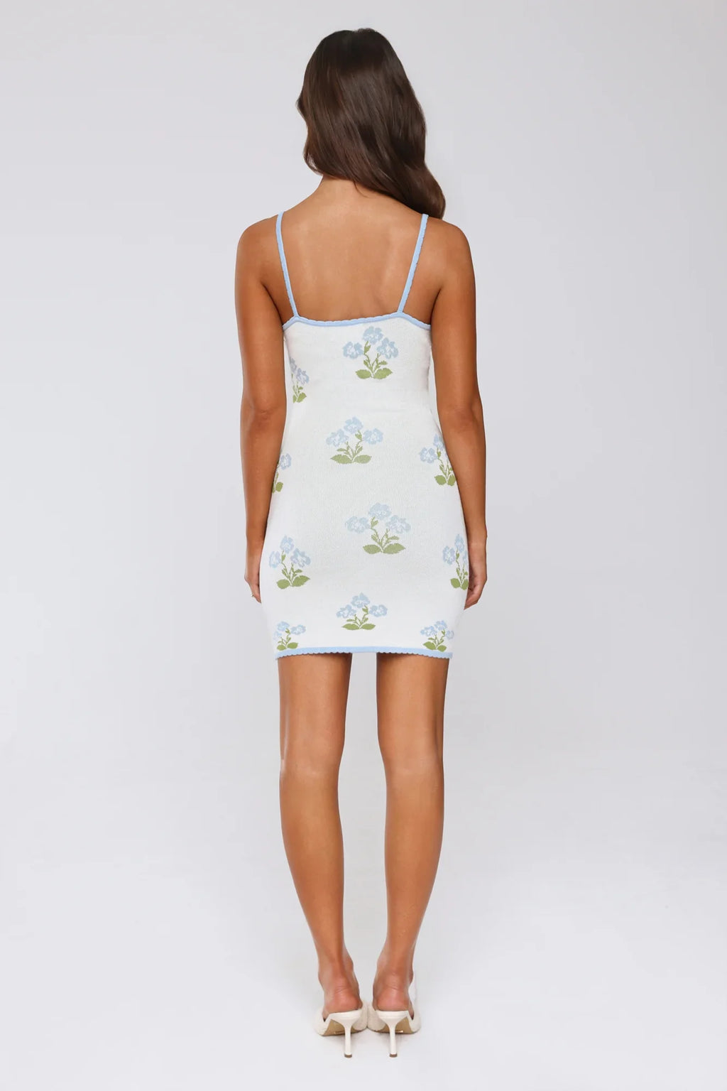 Petal Status Knit Mini Dress Cream
