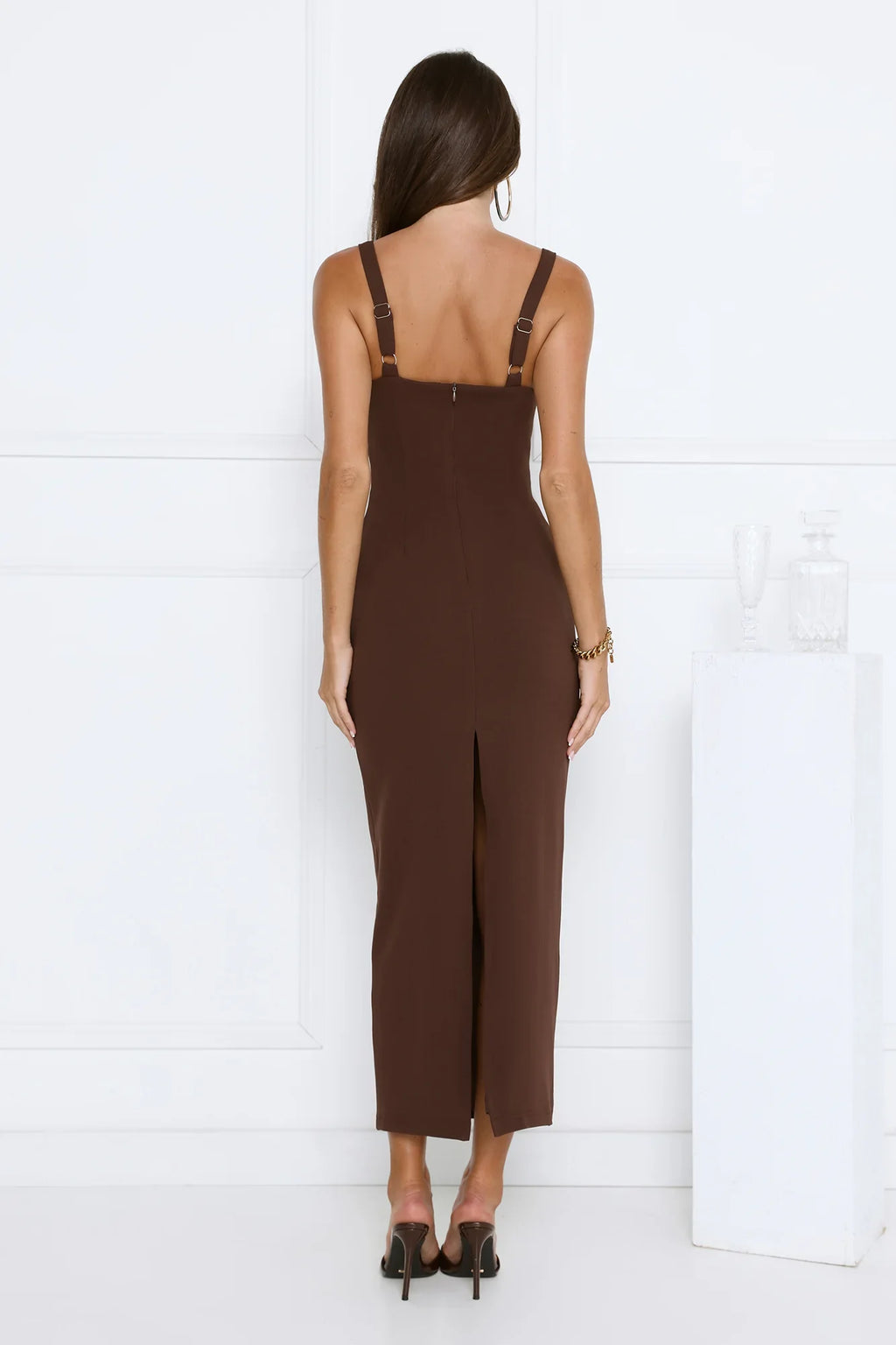 Imperial Glow Maxi Dress Chocolate