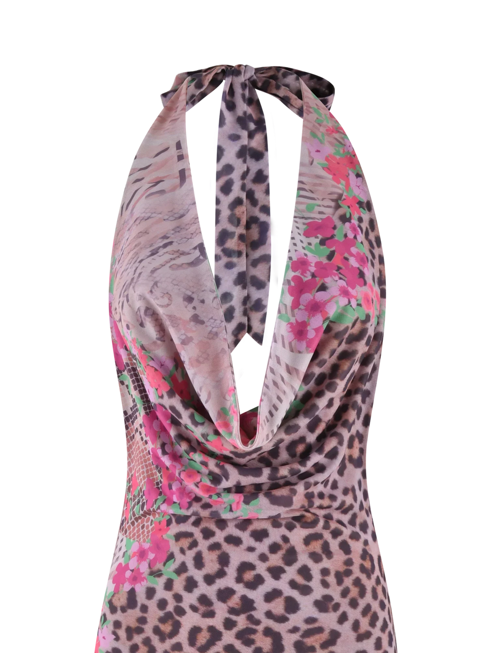 CATALINA MAXI DRESS - NEUTRAL : ANIMAL : ANIMAL FLORAL BORDER