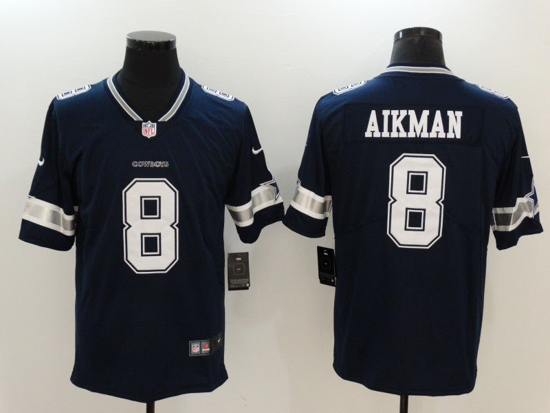 Men's Dallas Cowboys Troy Aikman #8 Navy Game Player Jersey1