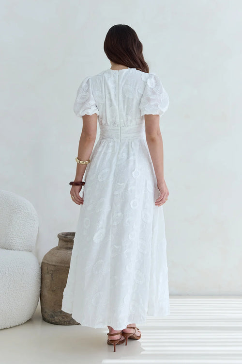 Busy Bee Maxi Dress White