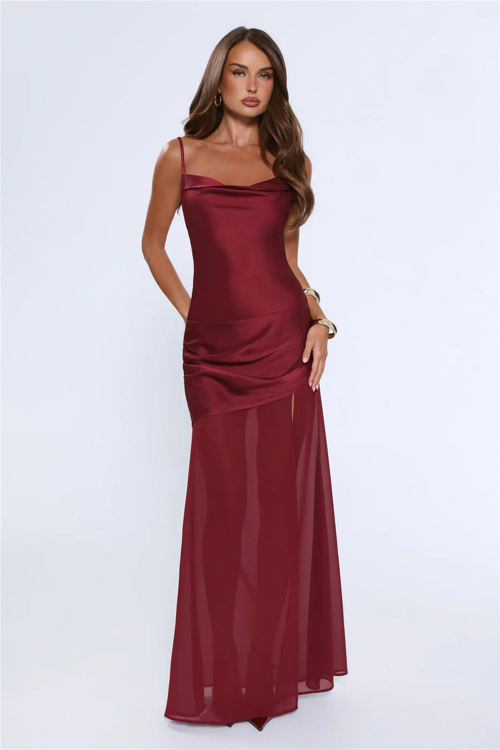 Nighttime Spark Maxi Dress Wine