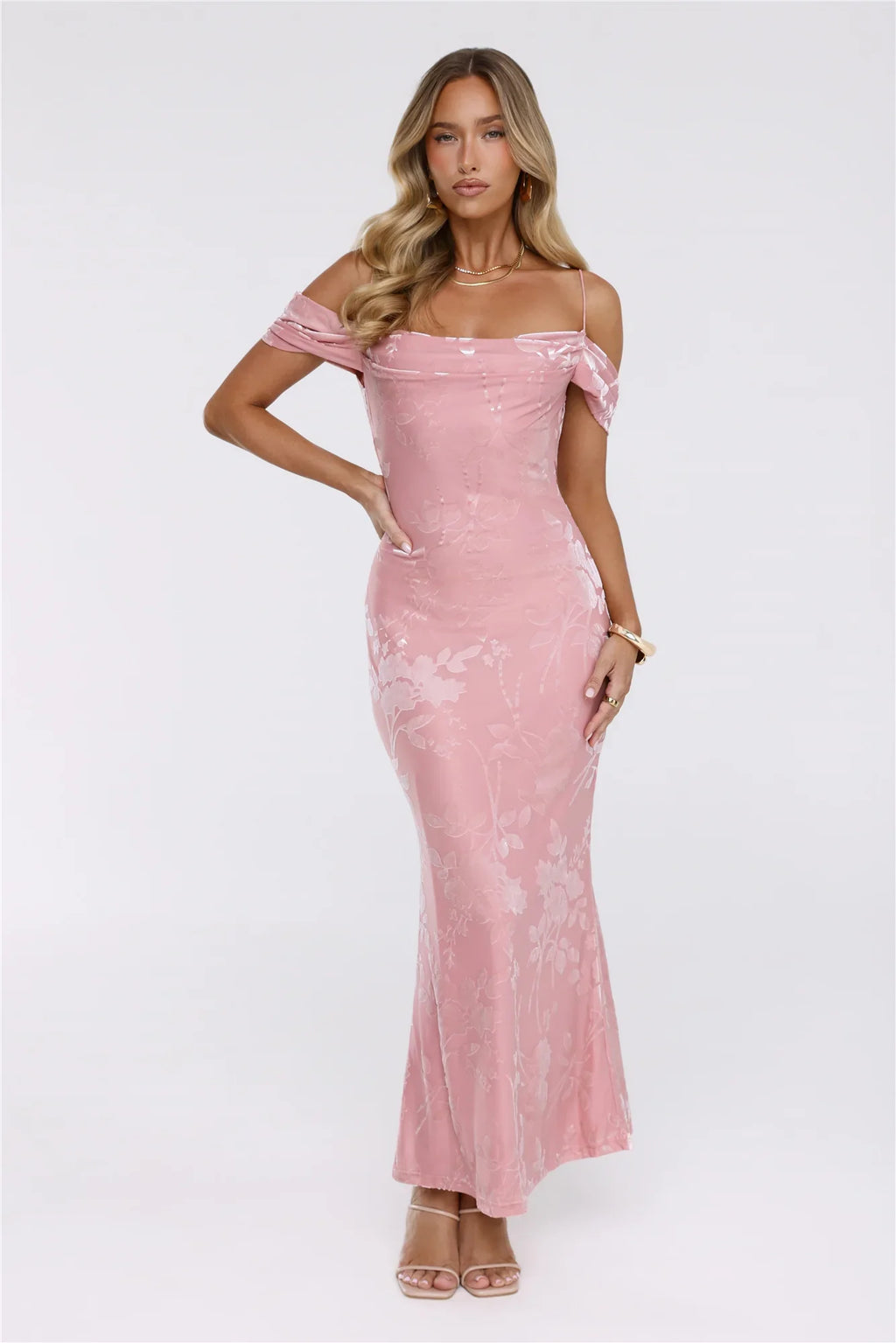Glow Petal Midi Dress Pink