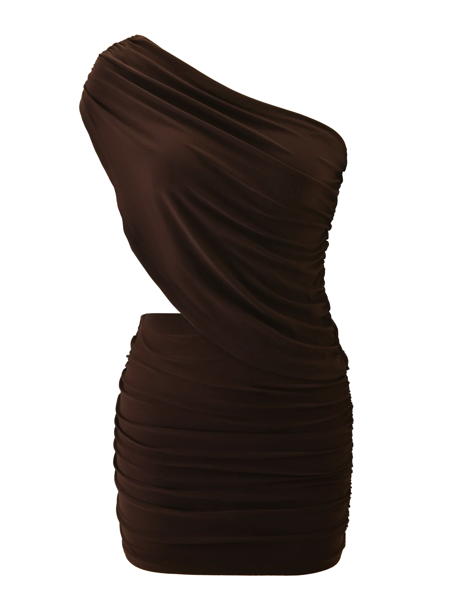 RYLAND DRAPED MINI DRESS - CHOCOLATE