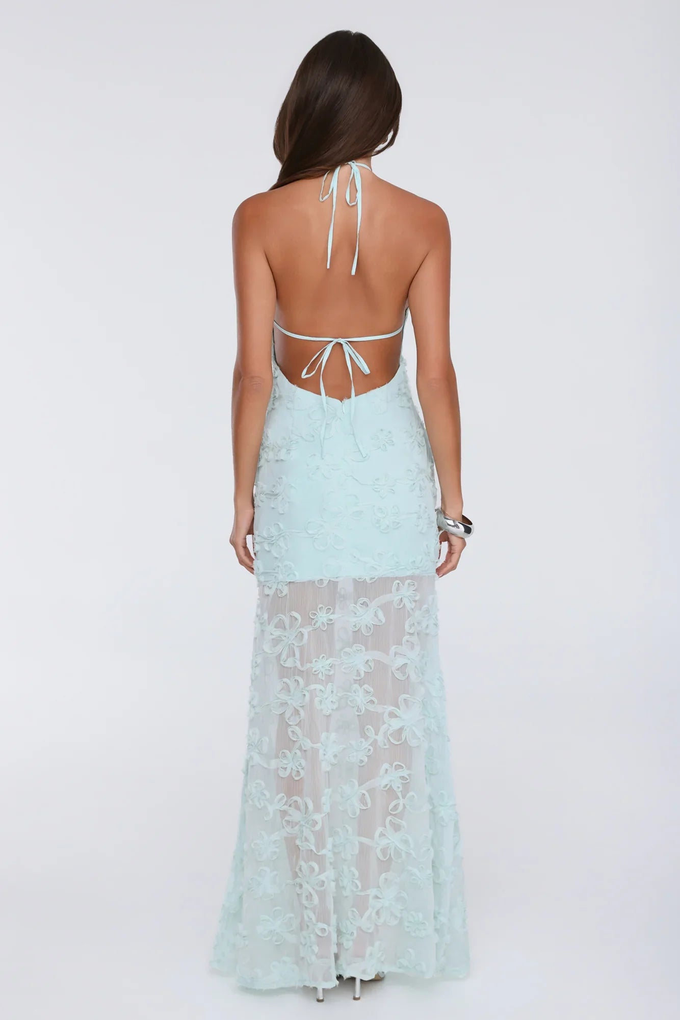Enchanted Aura Halter Maxi Dress Sage