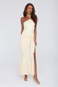 Daisy Flicker Halter Maxi Dress Yellow