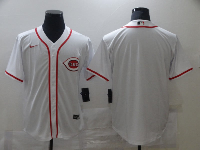 Men's Cincinnati Reds White Home Blank Replica Jersey1