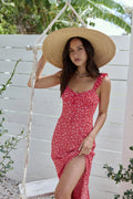 Berry Bloom Maxi Dress Red