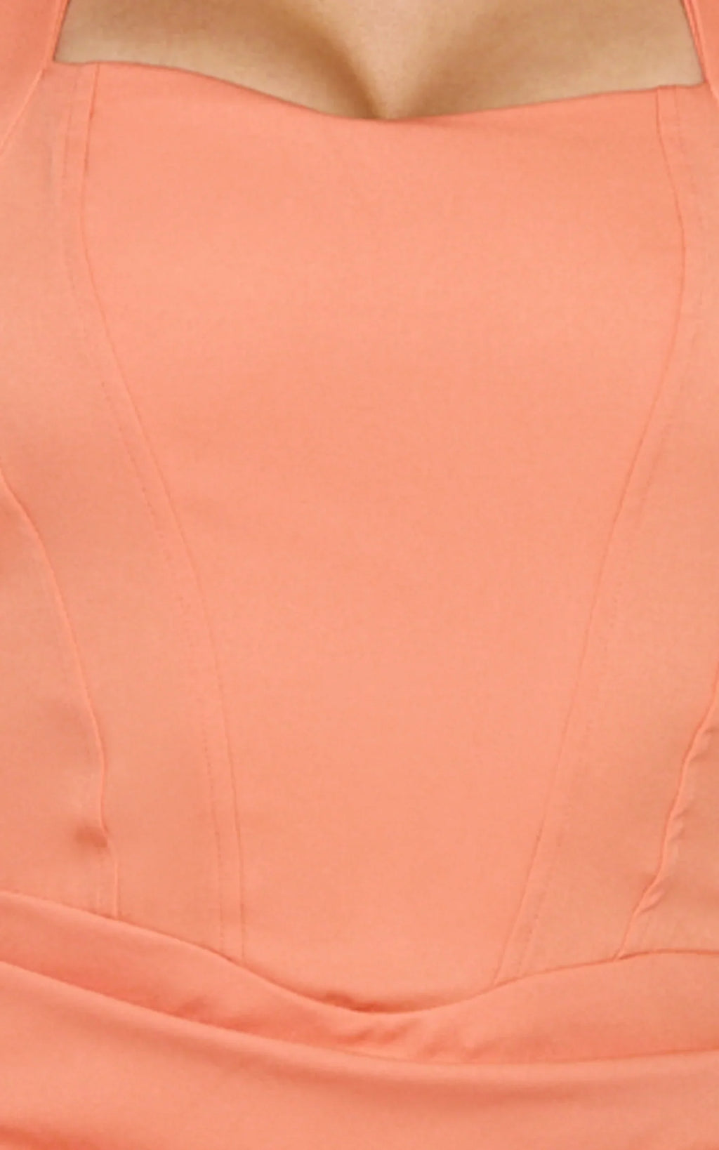 Karina Mini Dress - Halter Neck Princess Panel Tucked Waist Dress in Coral