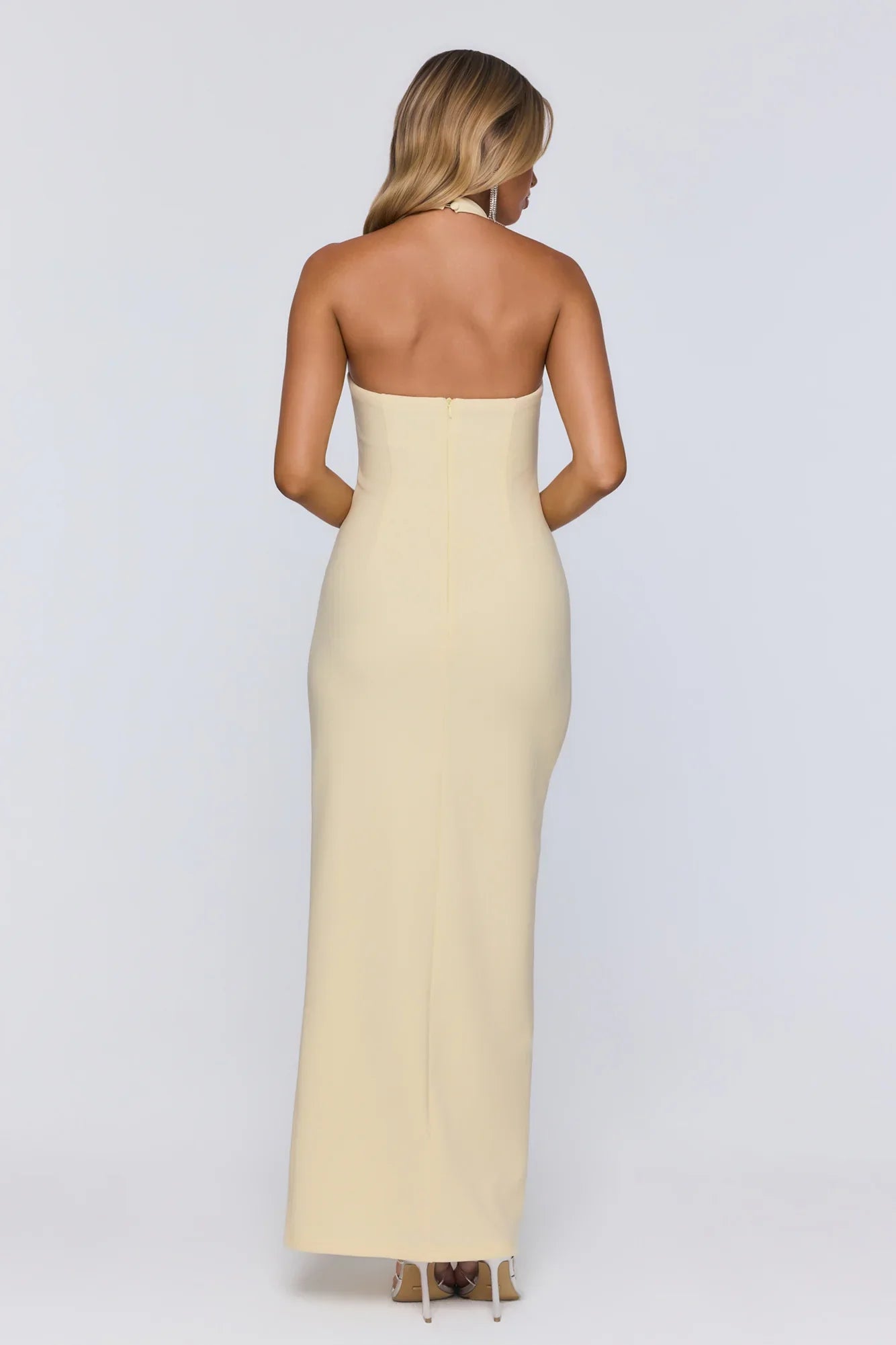 Too Hot To Miss Halter Maxi Dress Yellow