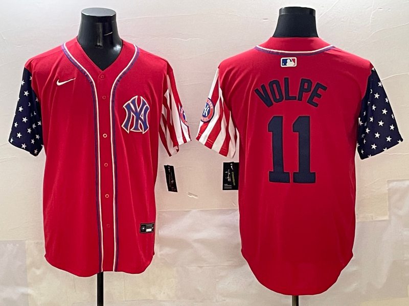 Men's New York Yankees Anthony Volpe #11 Red Limited Player Jersey