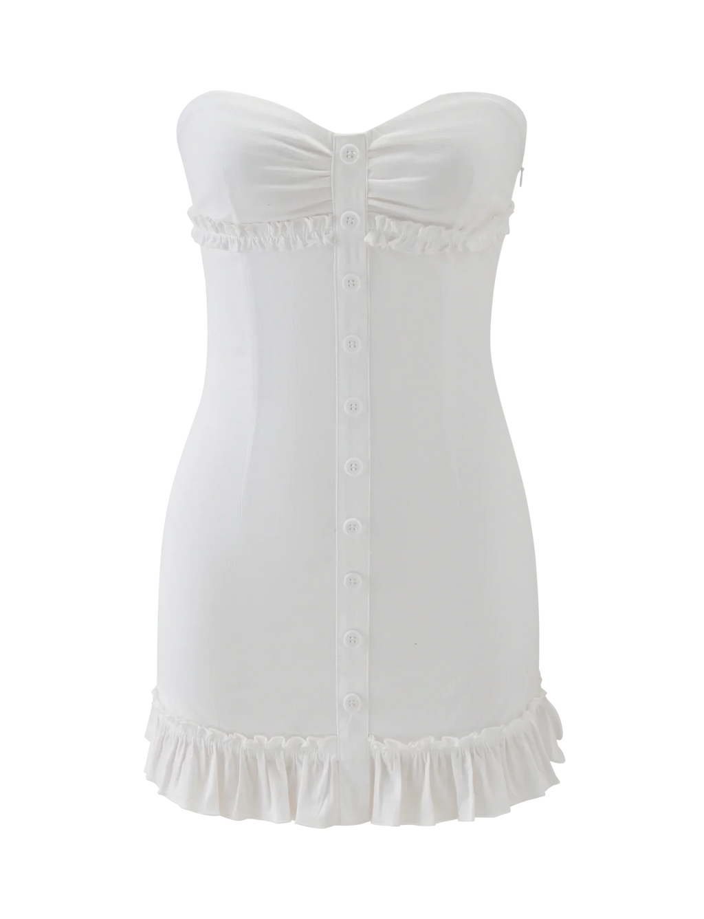 KITTIE STRAPLESS DRESS - WHITE