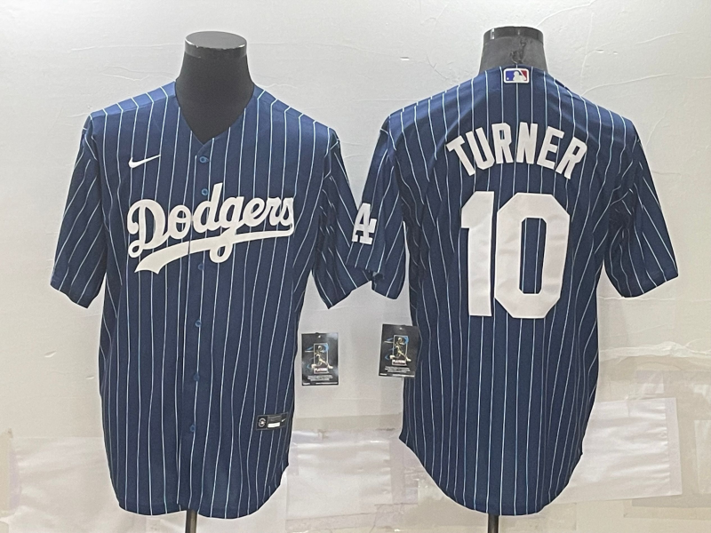 Men's Los Angeles Dodgers Justin Turner #10 Blue Stitched Baseball Jersey1