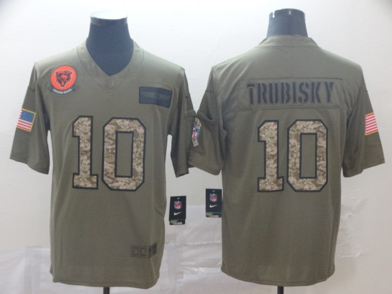 Men's Chicago Bears Mitch Trubisky #10 Brown Team Game Jersey1