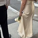 She's Bespoke Satin Maxi Dress Yellow