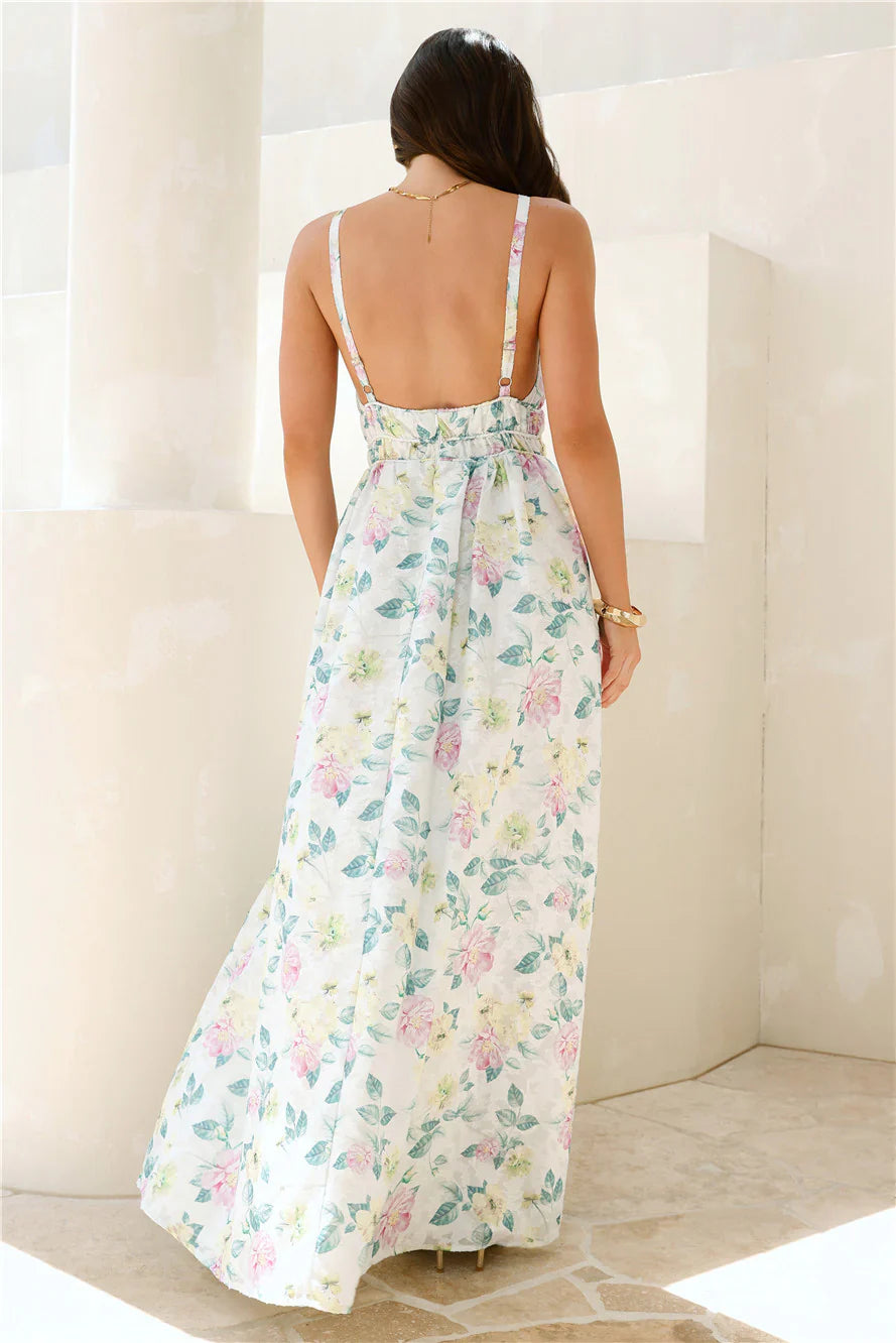 Peach Passion Maxi Dress Floral