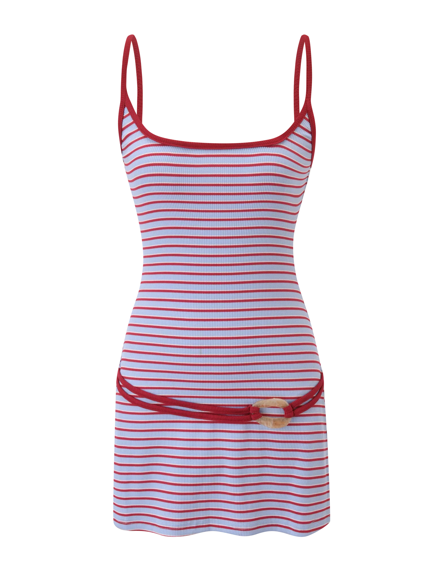 CELESTE MINI DRESS - RED STRIPE