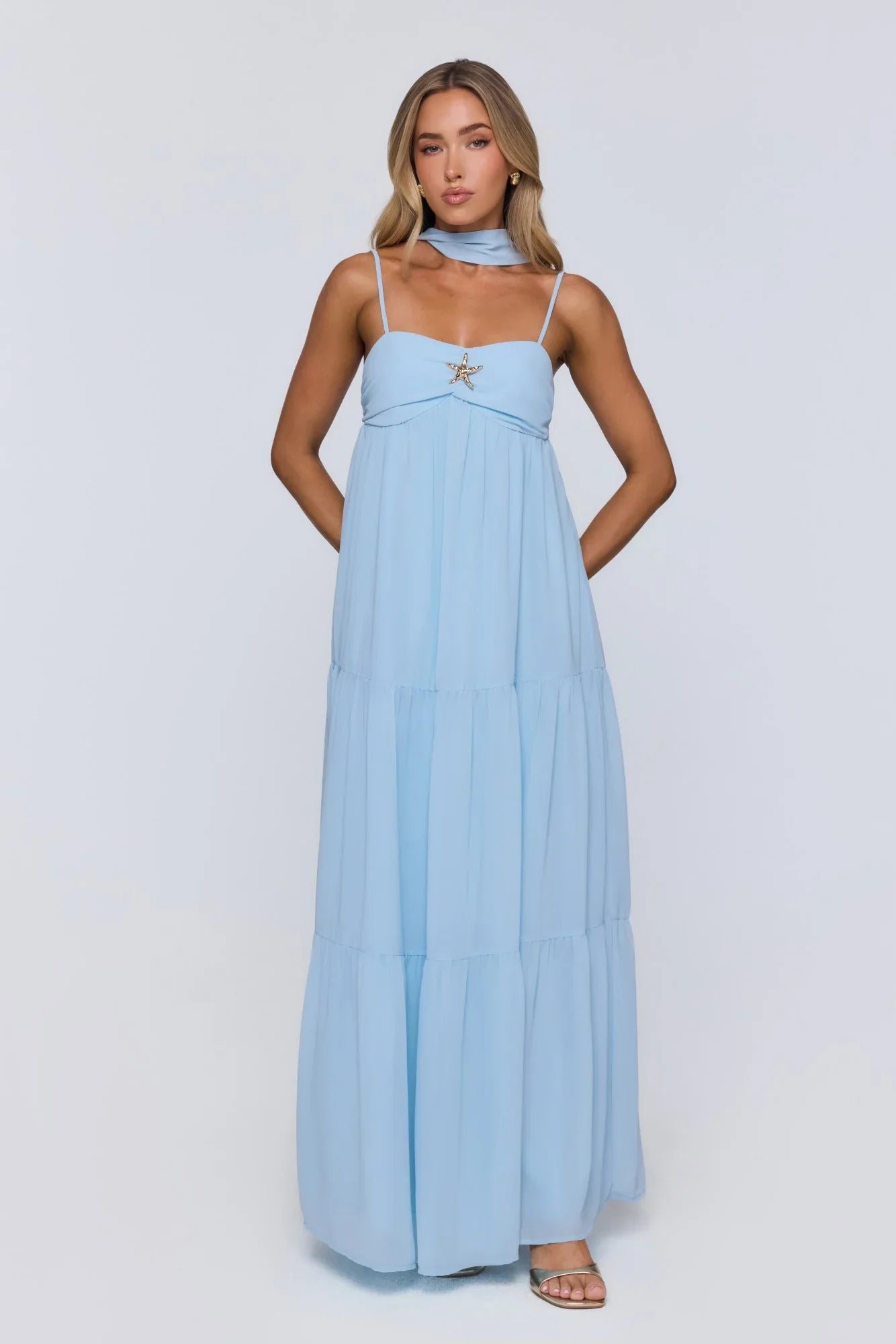 Flowing Sea Maxi Dress Blue