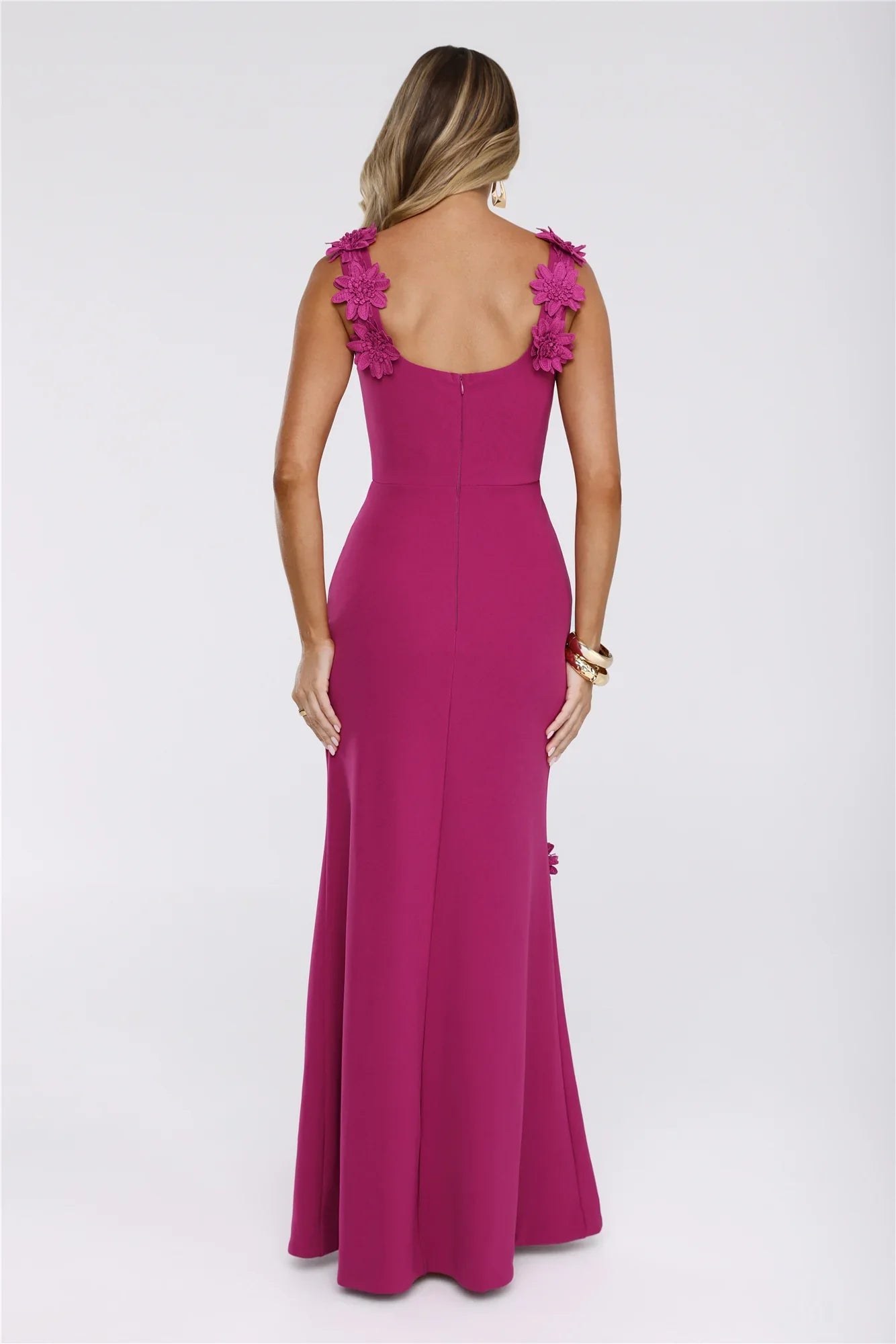 Moonlight Veil Maxi Dress Dark Pink