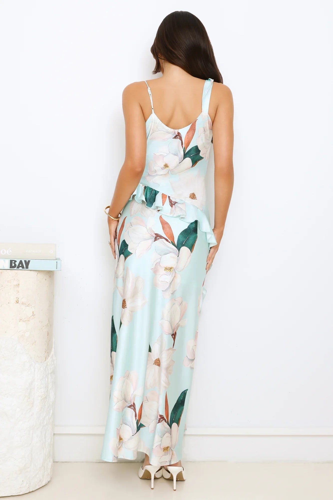 Satin Jasmine Maxi Dress Blue