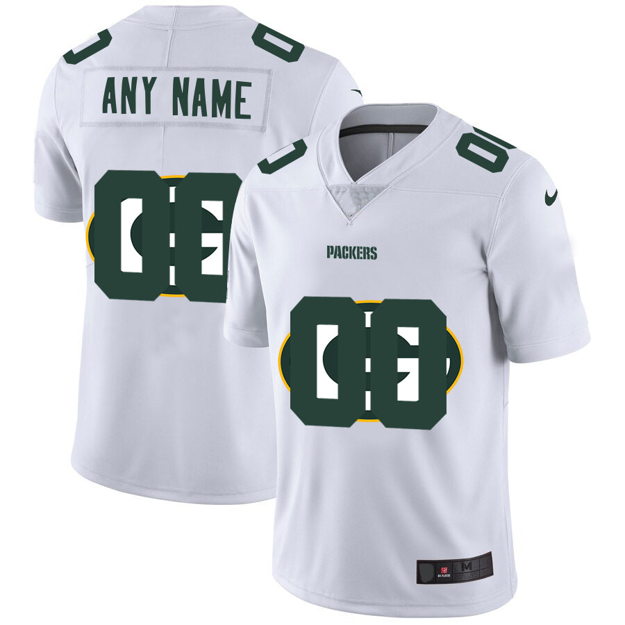 Custom1 Green Bay Packers White Team Big Logo Vapor Untouchable Limited Jersey1 Stitched American Football Jerseys