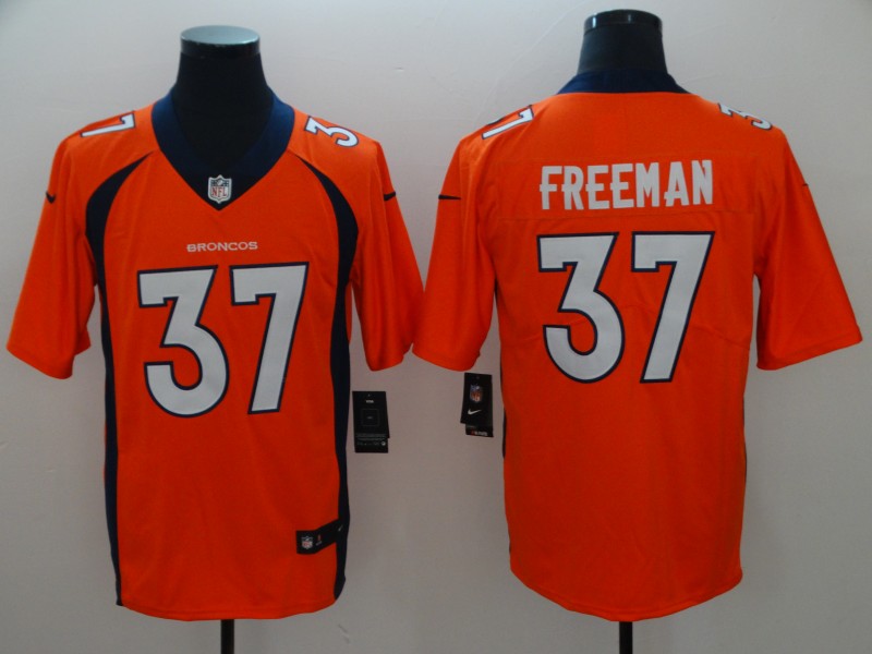 Men's Denver Broncos Royce Freeman #37 Orange Game Jersey1