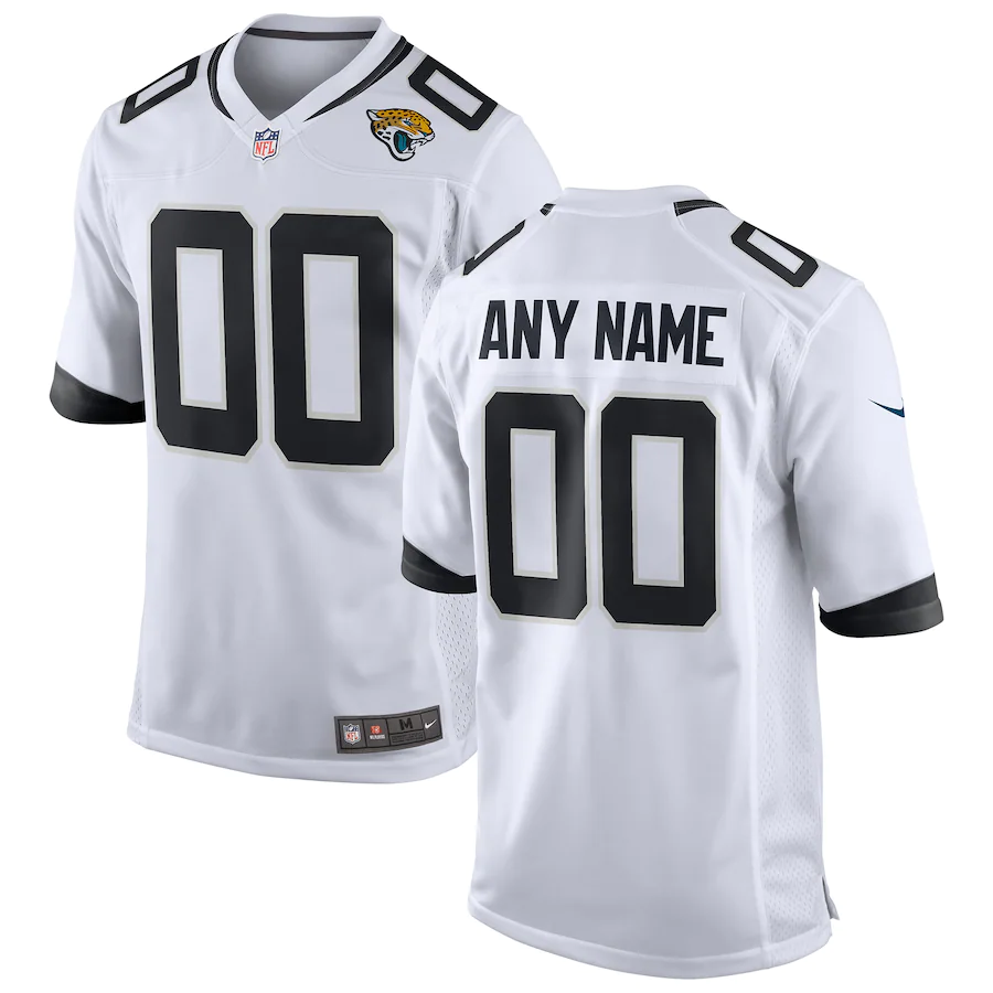 Custom1 Jacksonville Jaguars White Game Jersey1