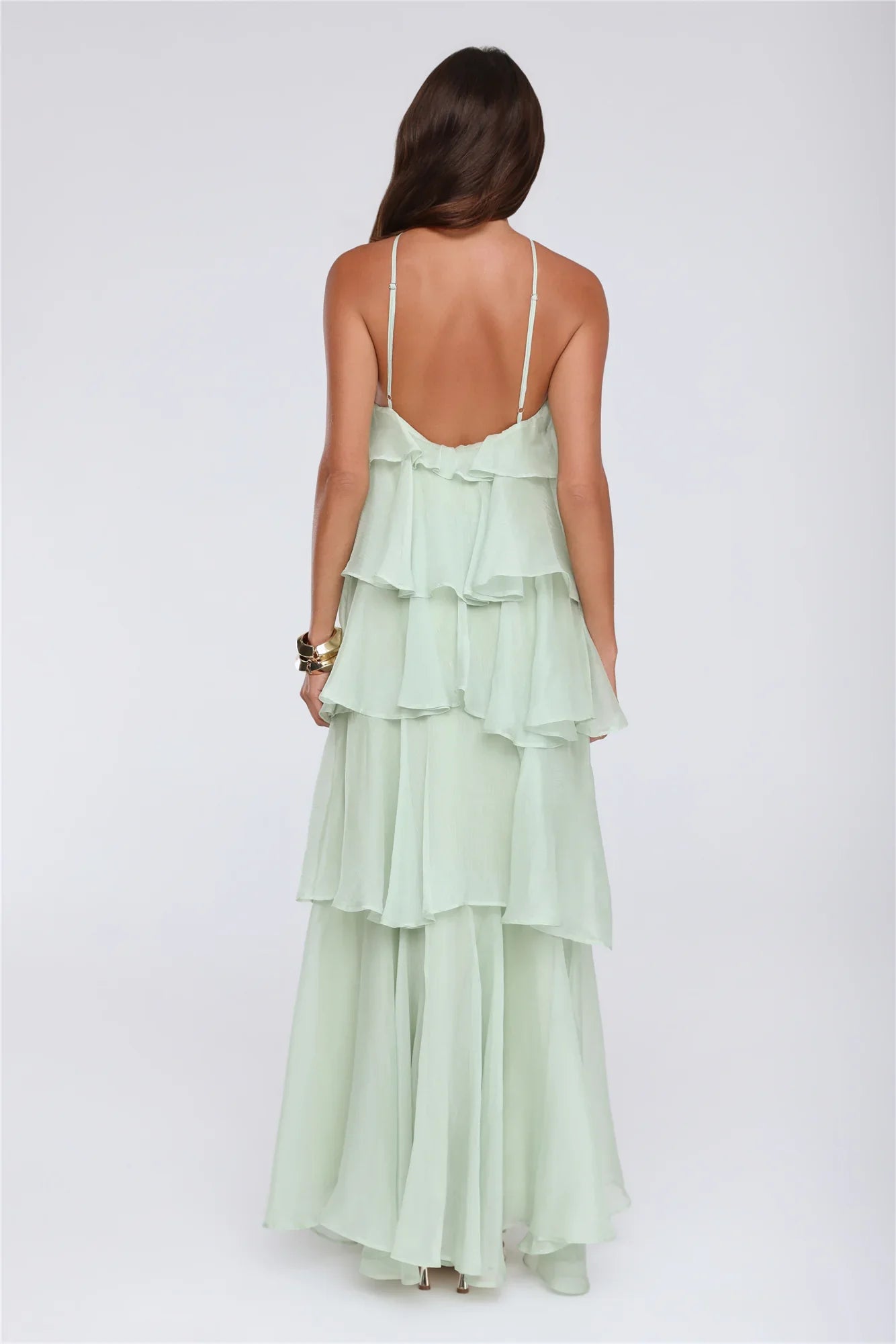 Dreamy Rosette Halter Maxi Dress Mint