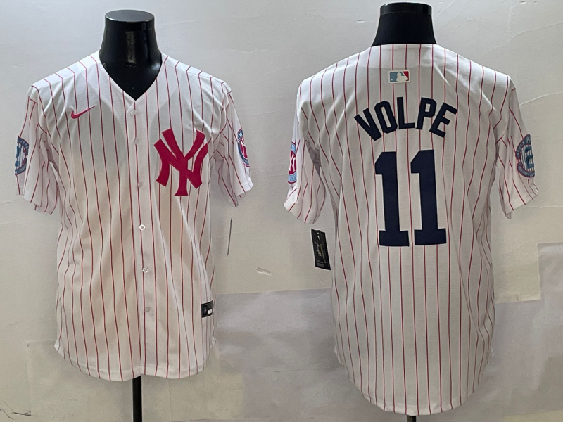 Men's New York Yankees Anthony Volpe #11 White Team Player Jersey